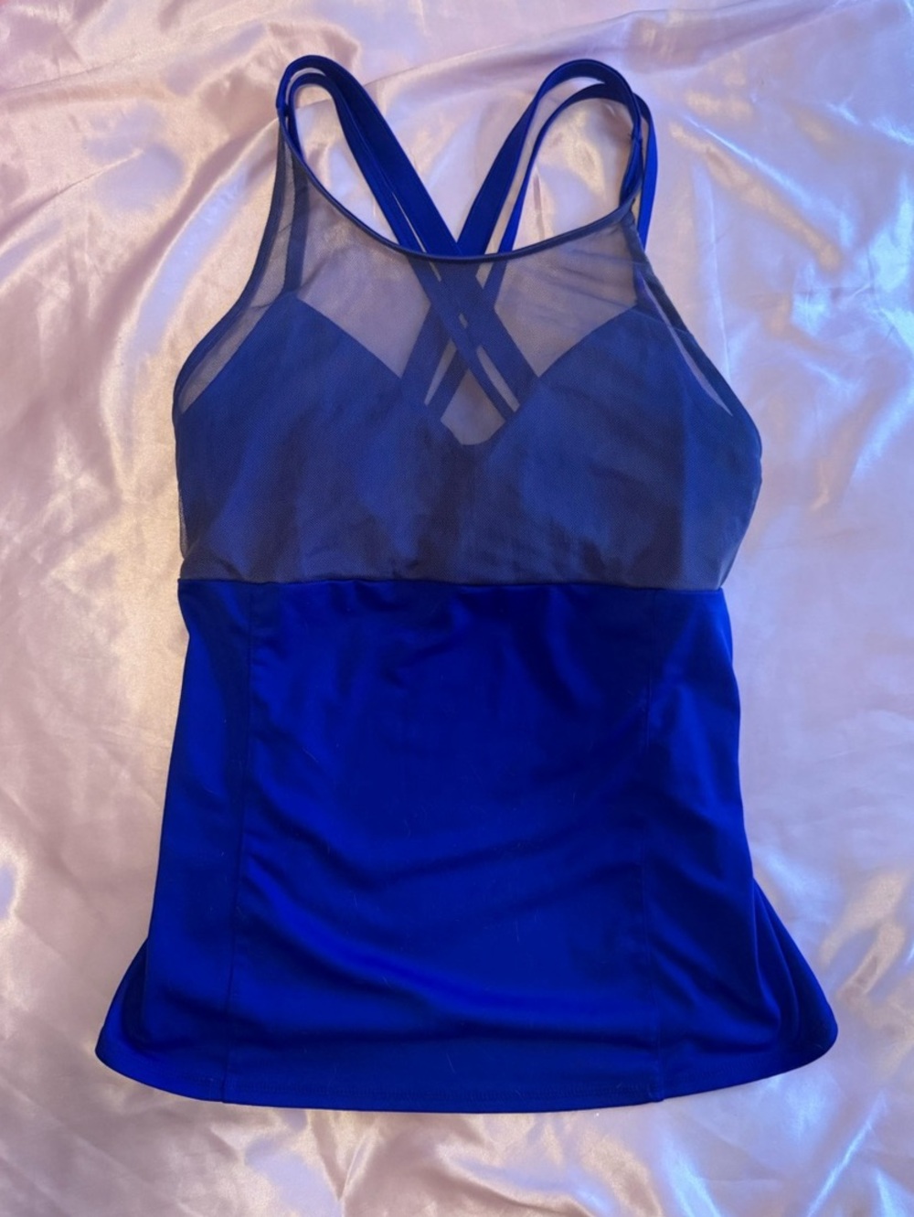 Alo Yoga Carmen Mesh Athletic Tank in Blue